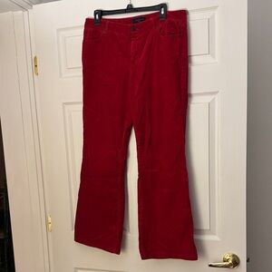 Talbots Red Corduroy wide leg pants 12 Petite